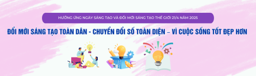 Băng rôn – Hưởng ứng Ngày Sáng tạo và Đổi mới sáng tạo Thế giới 21/4/2025
