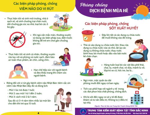 Tờ rơi: Phòng chống dịch bệnh mùa hè (4 loại bệnh)